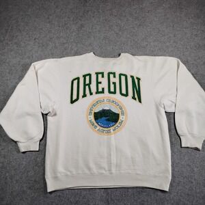 Vintage Galt Sand Oregon Ducks University Sweatshirt White Men XL Distressed 90s